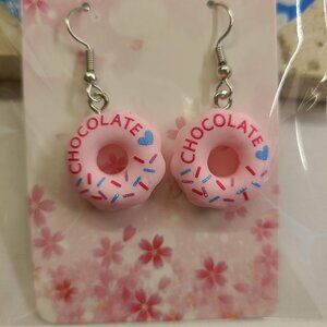 PINK SPRINKLE DONUT EARRINGS